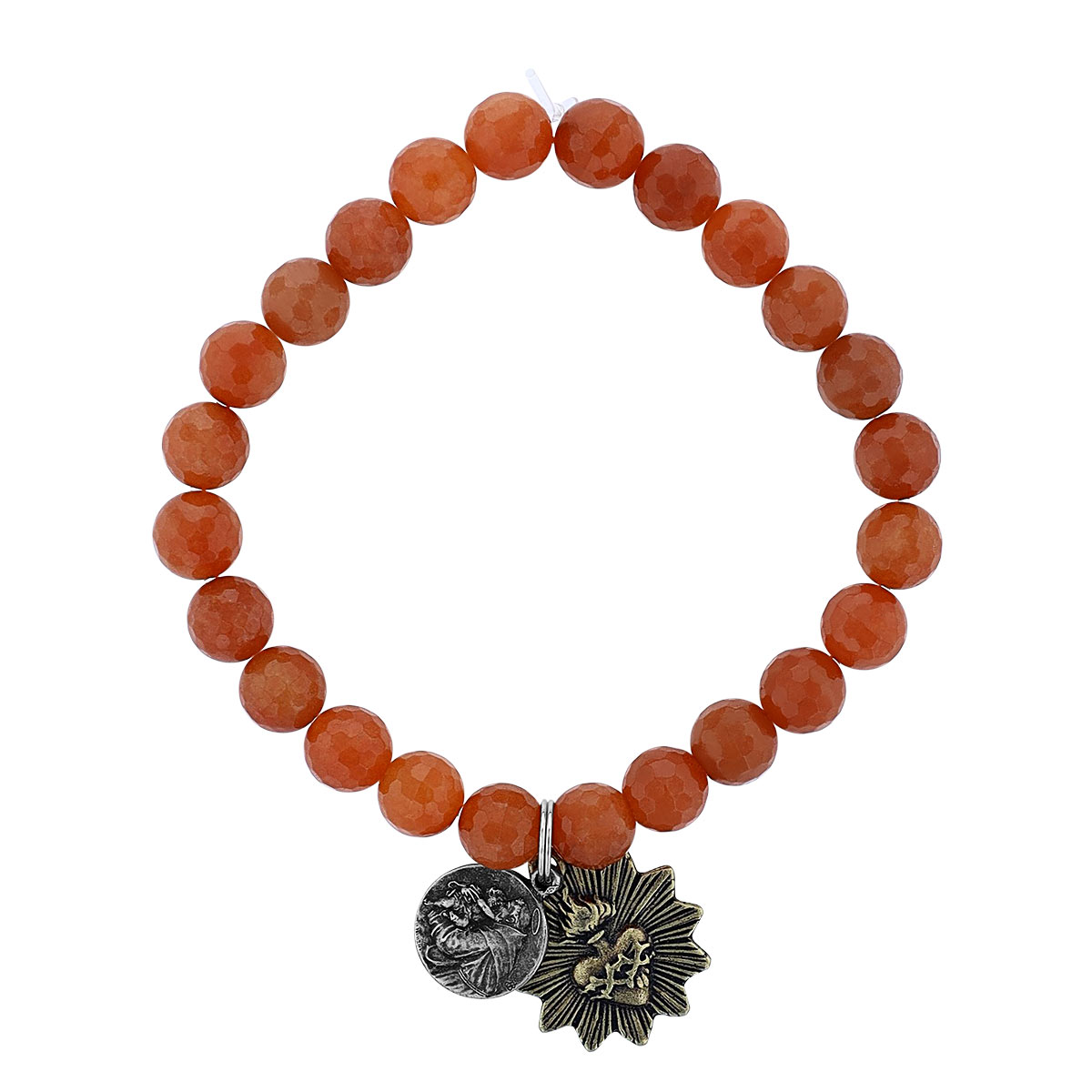 Miracle Icons by Mary Jo Pane 8mm Red Aventurine Bracelet