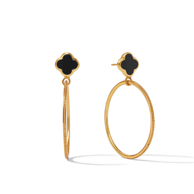 Julie Vos Chloe Cirque Earrings in Obsidian Black