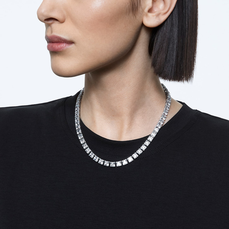 Swarovski Millenia Square Cut Zirconia Necklace, Clear