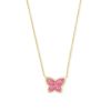 Kendra Scott Lillia Butterfly Gold Tone Pendant Necklace in Rose Pink Kyocera Opal
