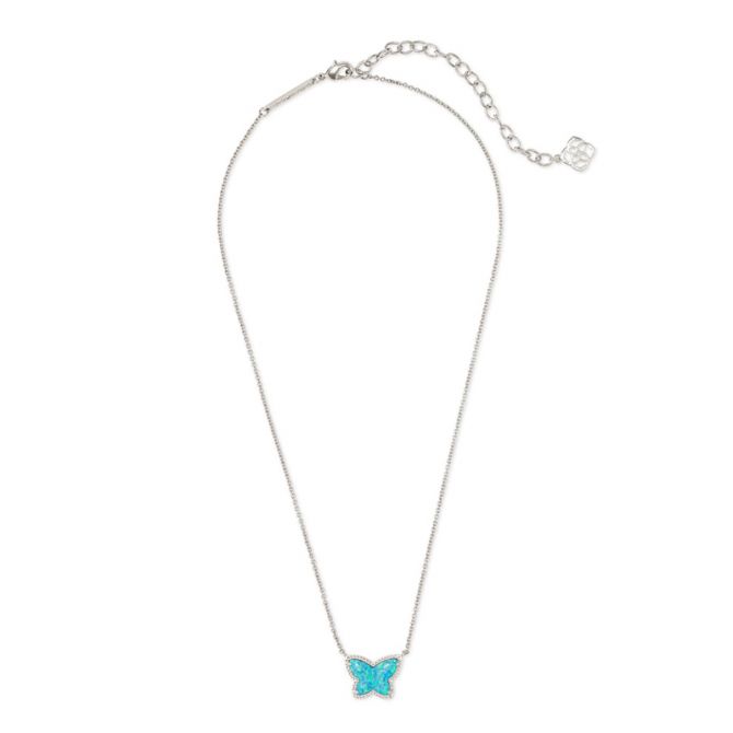 Kendra Scott Lillia Butterfly Silver Tone Pendant Necklace in