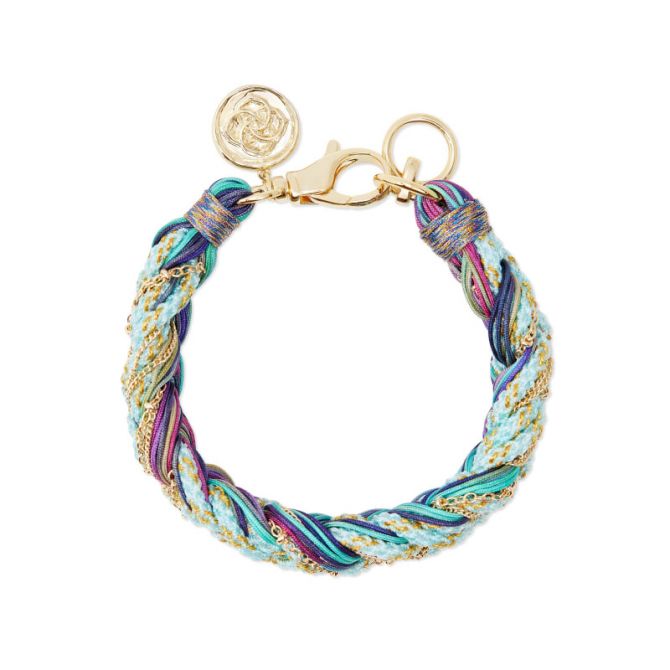 Kendra Scott Masie Gold Tone Corded Friendship Bracelet in Mint Mix Paracord