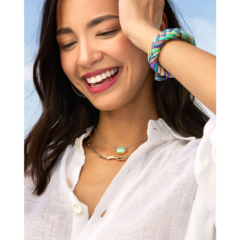 Kendra Scott Masie Gold Tone Corded Friendship Bracelet in Mint Mix Paracord