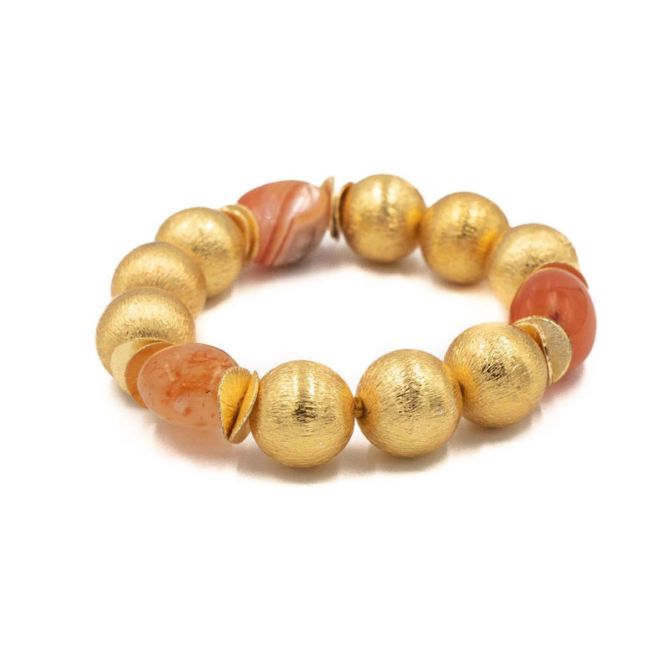 Hazen & Co Madison Bracelet, Orange Agate