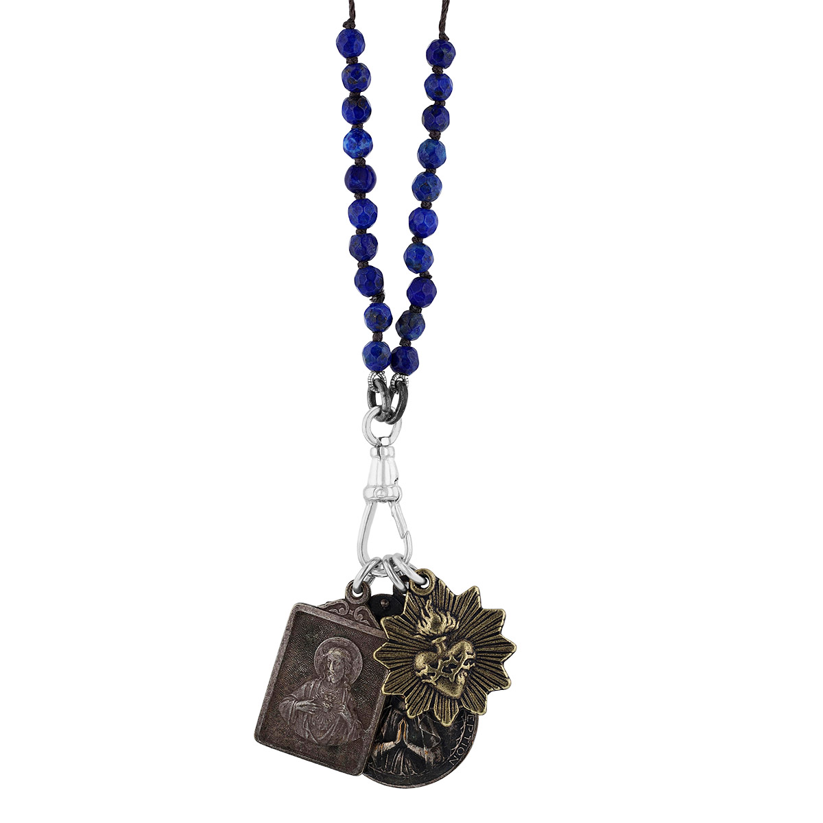 Miracle Icons by Mary Jo Pane Lapis Rosary Necklace