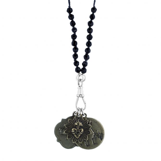 Miracle Icons by Mary Jo Pane 4mm Faceted Black Onyx Rosary