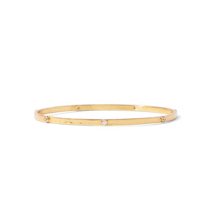 Julie Vos Crescent Stone Medium Bangle in Cubic Zirconia