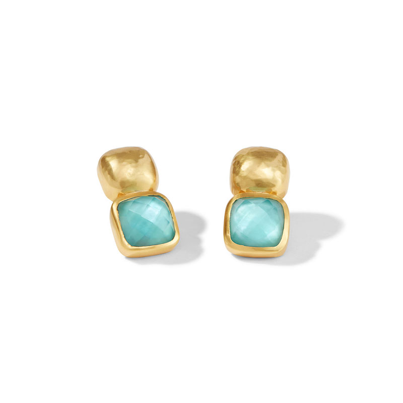 Julie Vos Catalina Earring in Iridescent Bahamian Blue