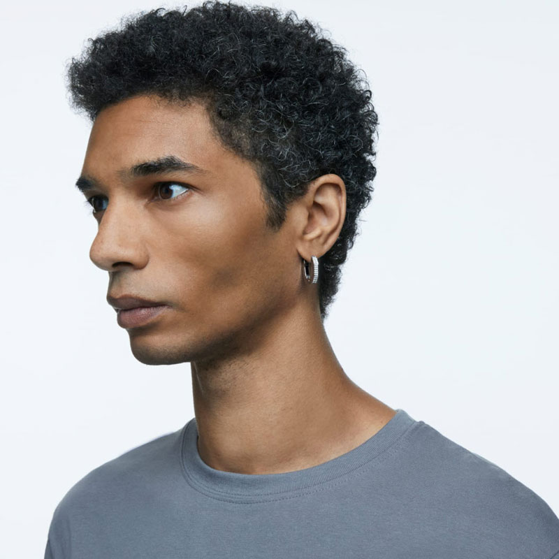 Swarovski Dextera Octagonal Small White Hoop Earrings