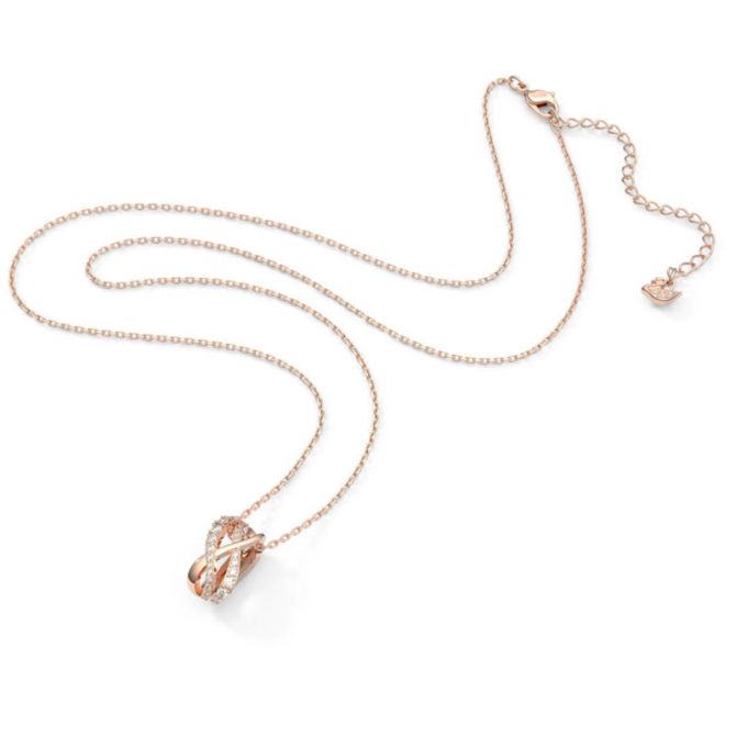 Swarovski Twist White and Rose Gold Tone Plated Necklace