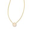 Kendra Scott Davie Gold Tone Pendant Necklace in Iridescent Drusy
