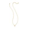 Kendra Scott Davie Gold Tone Pendant Necklace in Iridescent Drusy