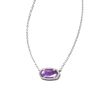 Kendra Scott Elisa Silver Tone Pendant Necklace in Purple Mica