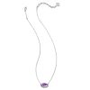 Kendra Scott Elisa Silver Tone Pendant Necklace in Purple Mica