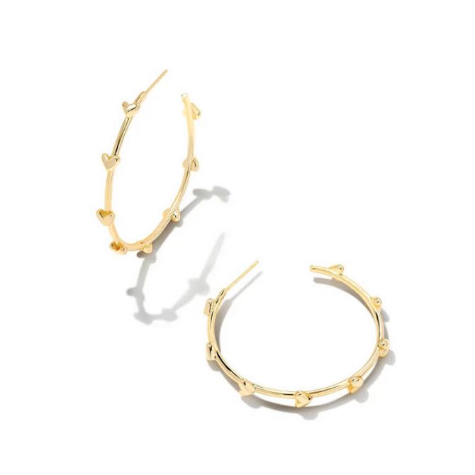 Kendra Scott Haven Heart Hoop Earrings in Gold Tone