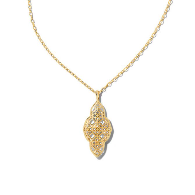 Kendra Scott Abbie Long Pendant Necklace in Gold Tone