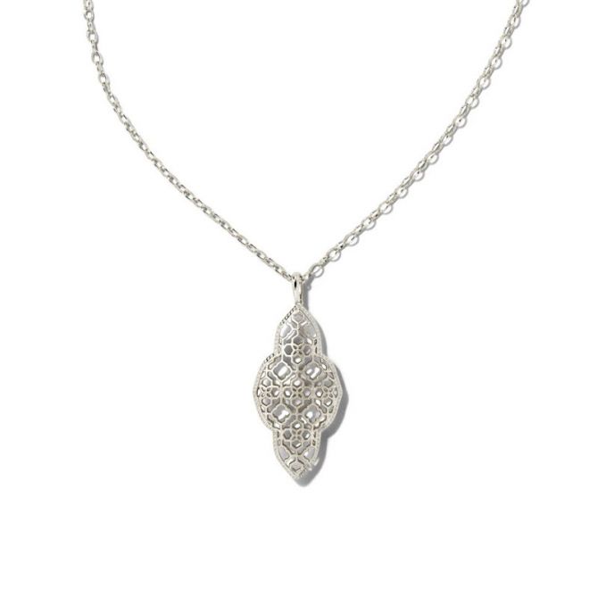 Kendra Scott Abbie Long Pendant Necklace in Silver Tone