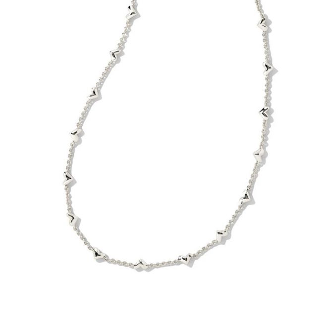 Kendra Scott Haven Heart Strand Necklace in Silver Tone