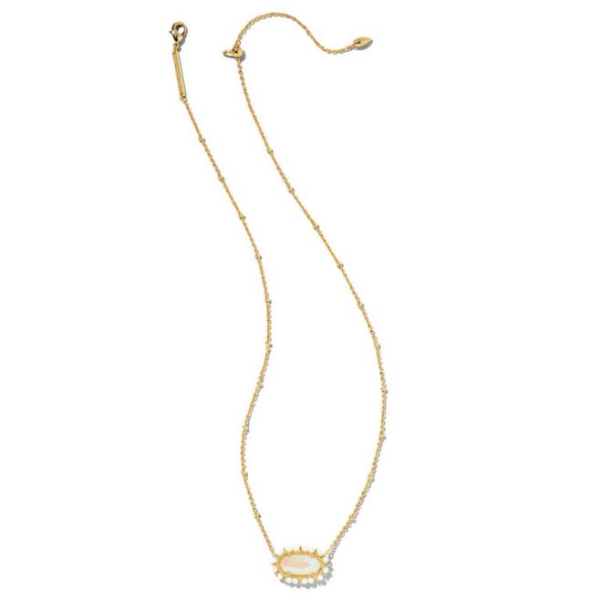 ネックレス・ペンダント Ellipse Glass Pendant Necklace #5755 Kendra Scott Beaded Elisa Gold Tone Pendant Necklace in