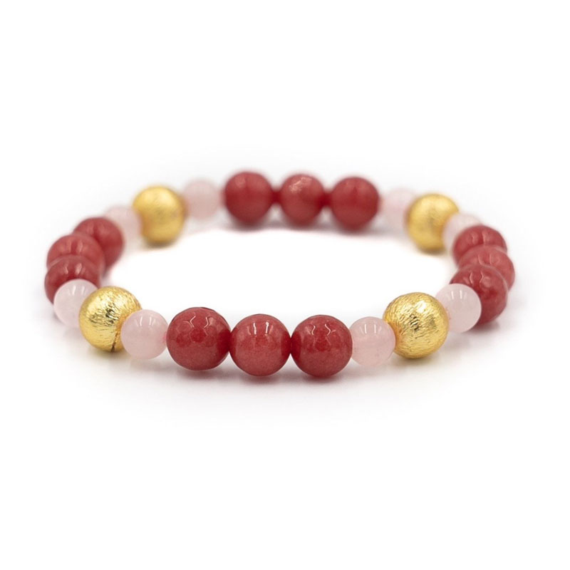 Hazen & Co Blossom Bracelet, Cranberry and Rose