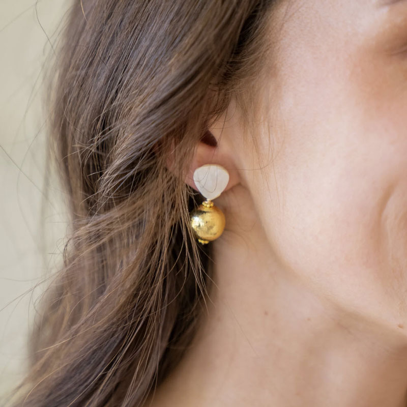 Hazen and Co Claire Earrings, Gold