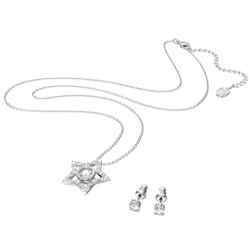 Swarovski Stella White Earrings and Necklace Set 5622729DISC Borsheims