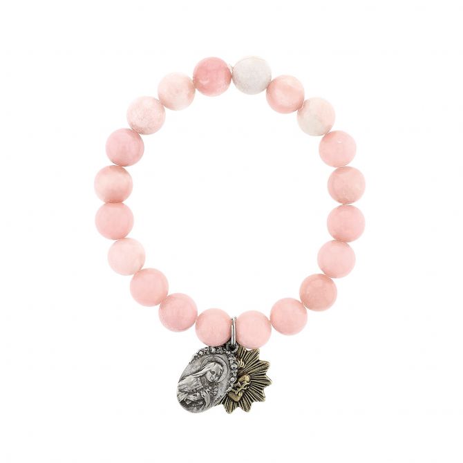 Miracle Icons by Mary Jo Pane 10mm Pink Opal Bracelet