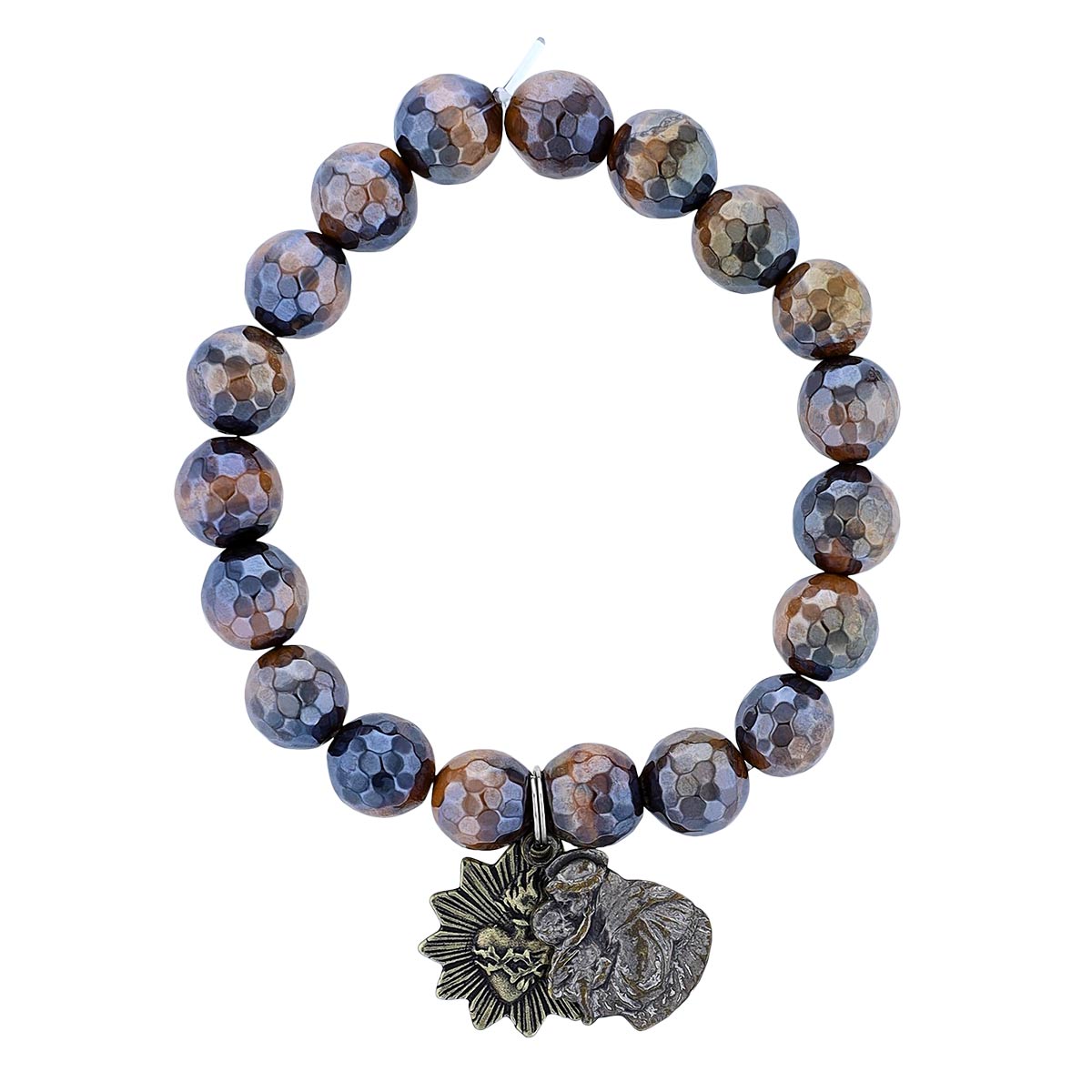 Miracle Icons by Mary Jo Pane 10mm Glazed Tiger's Eye Bracelet
