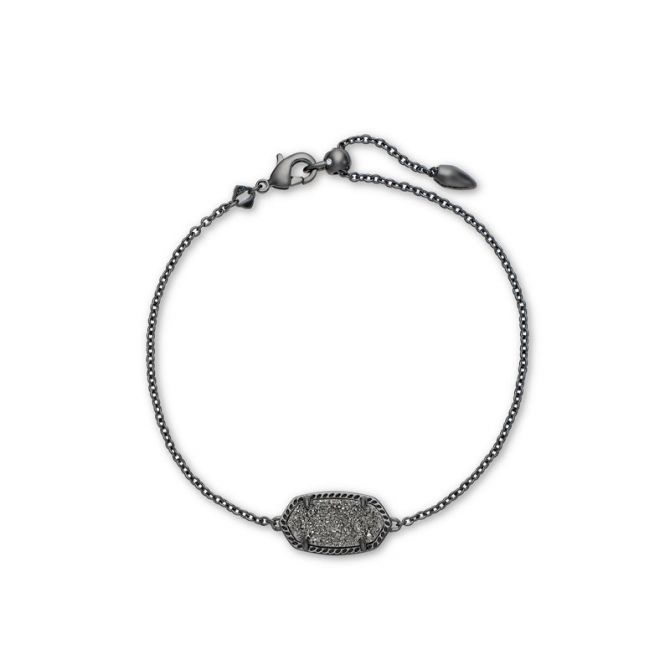 Kendra Scott Elaina Gunmetal Single Slide Bracelet in Platinum Drusy