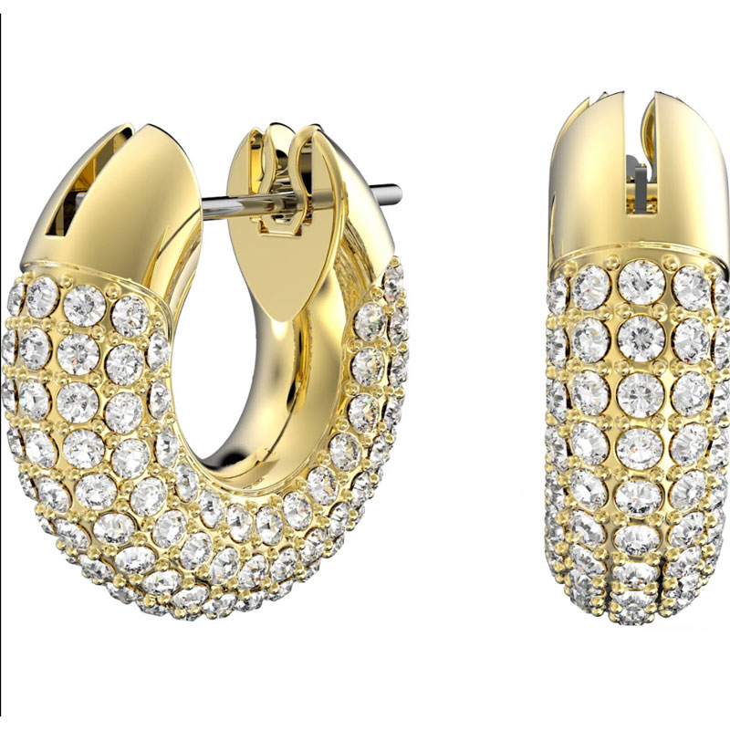 Swarovski Dexter Pave Hoop Earrings, Yellow Gold Tone Borsheims