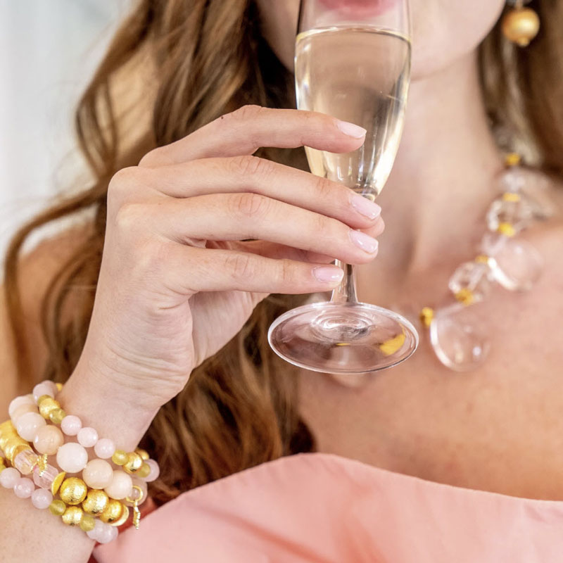 Hazen and Co Blossom Bracelet, Rose and Mint