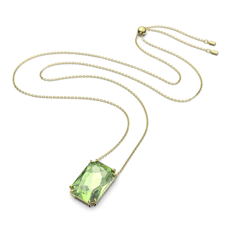 Swarovski Millenia Octagon Cut Pendant, Green and Yellow Gold Tone