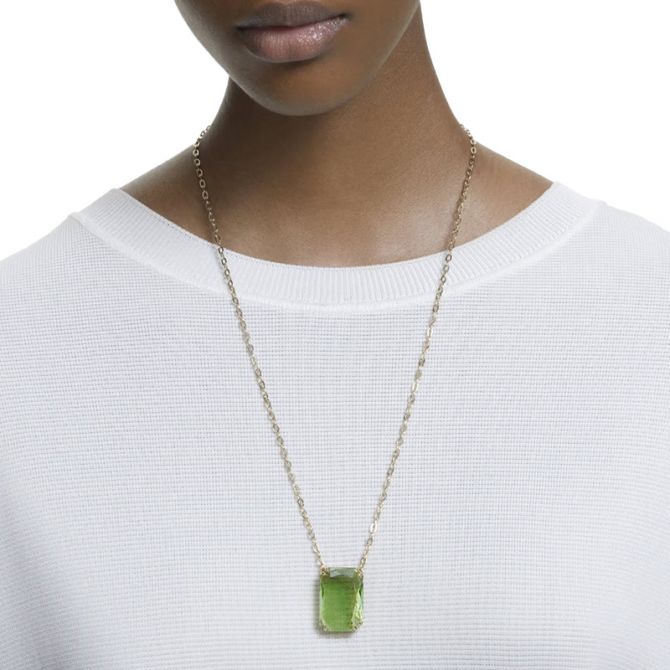 Swarovski Millenia Octagon Cut Pendant, Green and Yellow