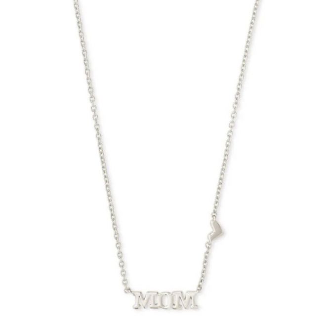Kendra Scott Mom Pendant Necklace in Silver Tone