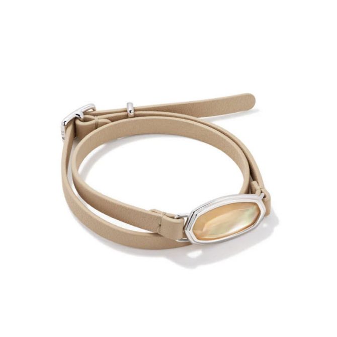 Kendra Scott Framed Dani Silver Tone Wrap Bracelet in Golden Abalone