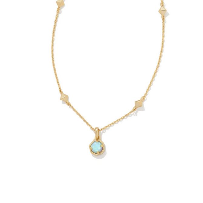Kendra Scott Nola Short Pendant Necklace In Gold Raspberry Labradorite |  ModeSens