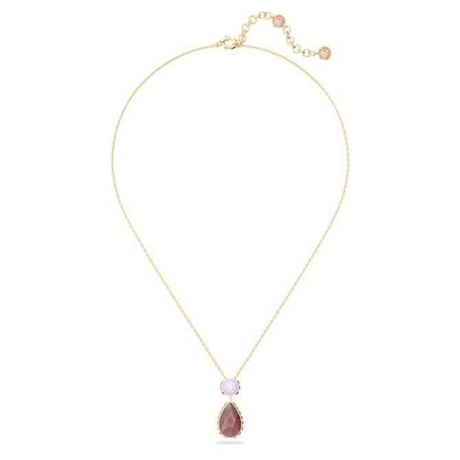 Swarovski Orbita Drop Cut Small Necklace, Multicolored and