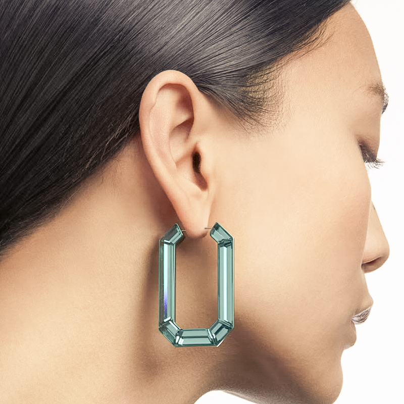 Swarovski Lucent Hoop Earrings, Green