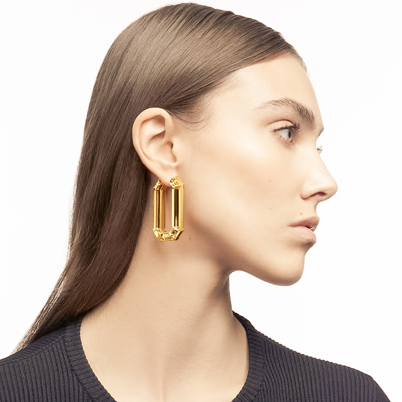 Swarovski Lucent Hoop Earrings, Yellow