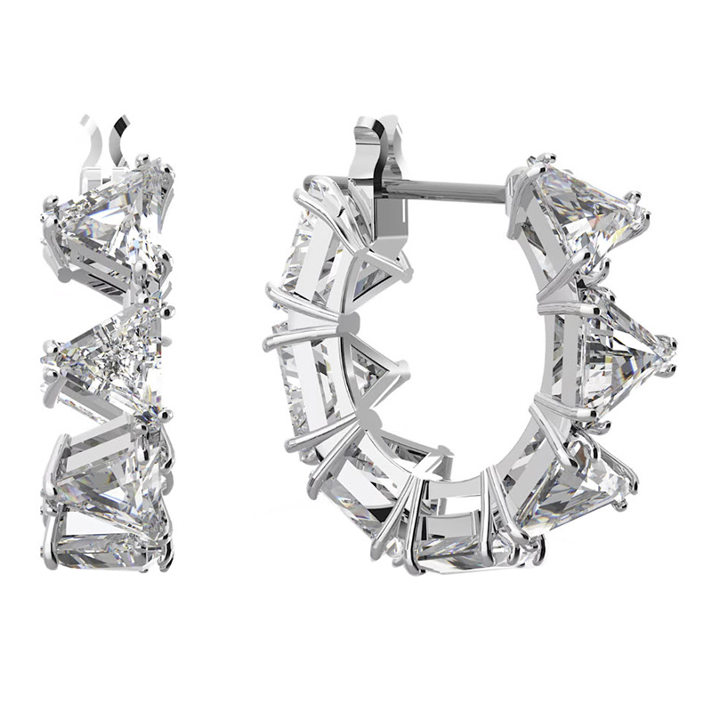 Swarovski Ortyx Triangle Cut Hoop Earrings, Small