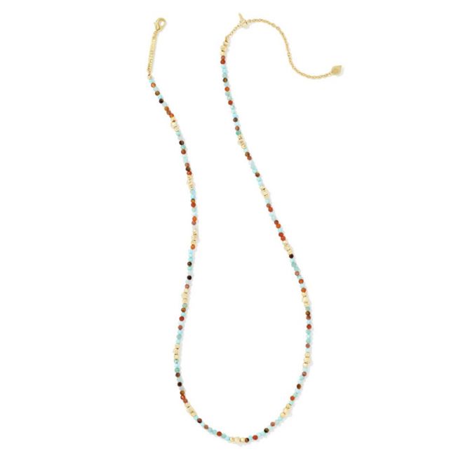 Kendra Scott Britt Yellow Gold Plated Choker Necklace in Red Mix