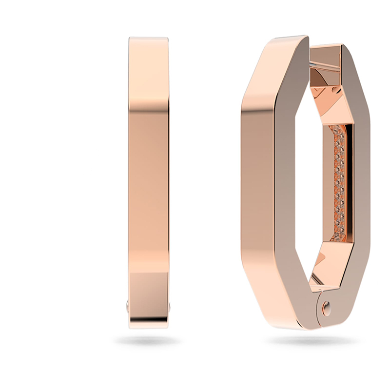 Swarovski Dextera Octagon Pave Medium Hoop Earrings, White and Rose ...