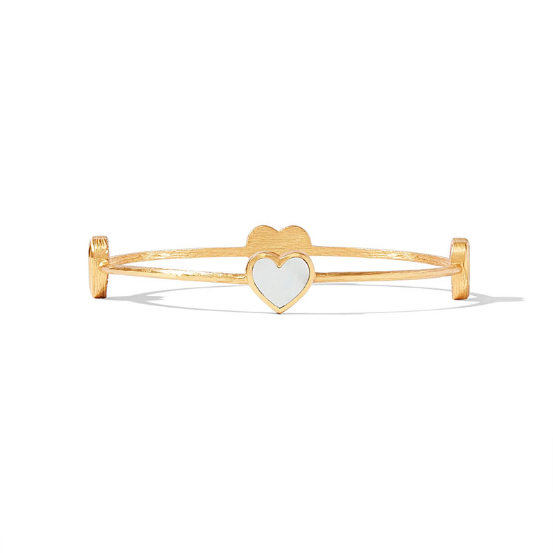 Julie Vos Heart Medium Bangle in Mother of Pearl