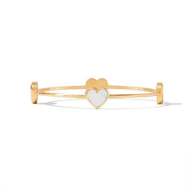 Julie Vos Heart Medium Bangle in Mother of Pearl
