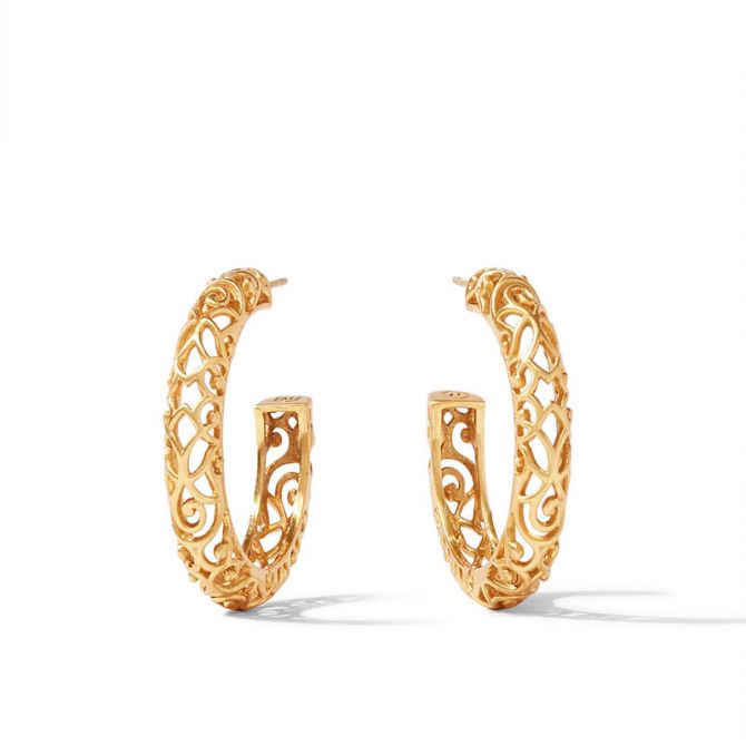 Julie Vos Vienna Medium Hoop Earrings in 24k Gold Plate