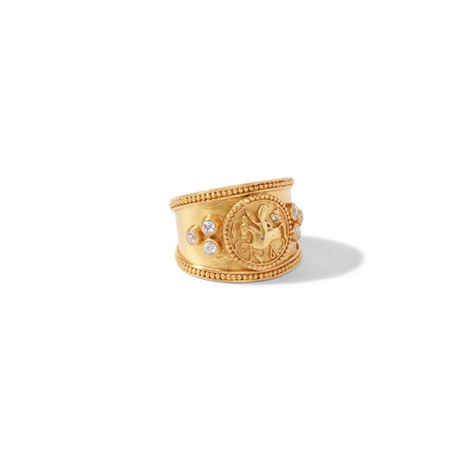 Julie Vos Coin Crest Ring, Size 7