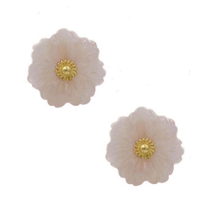 Hazen and Co Azalea Earring, Rose Quartz
