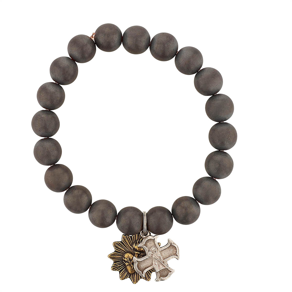 Miracle Icons By Mary Jo Pane 10mm Matte Hematite Bracelet