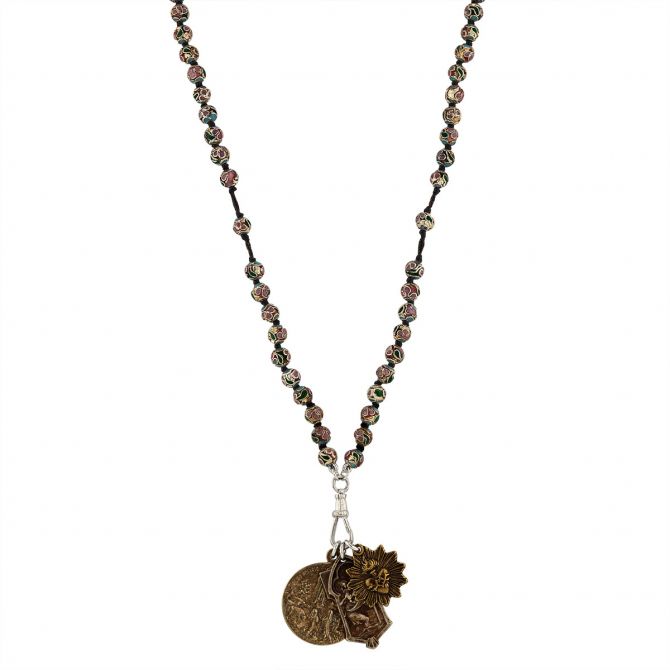 Miracle Icons By Mary Jo Pane 6mm Cloisonne Rosary Necklace