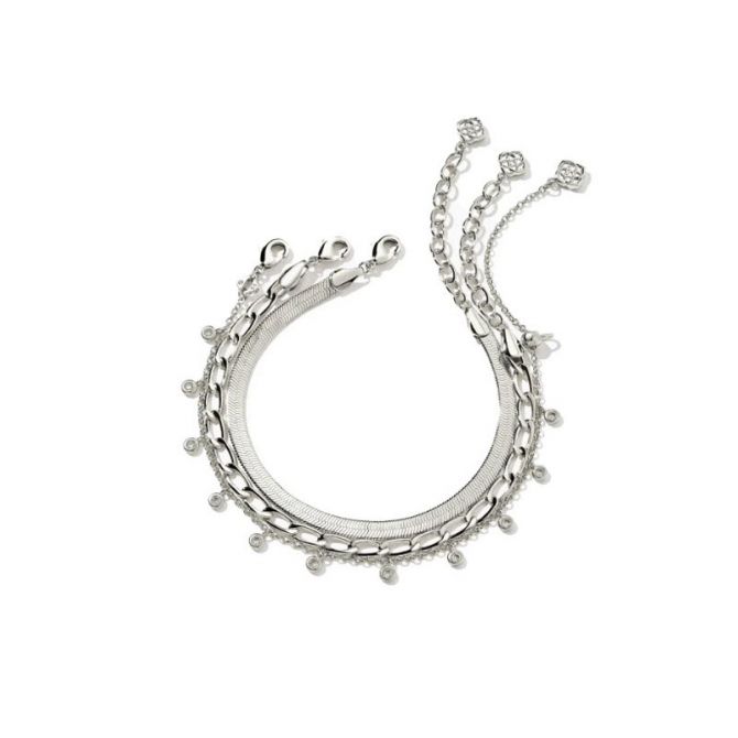 Kendra Scott Kassie Set of 3 Chain Bracelets in Silver Tone